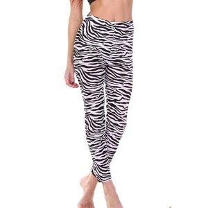 One Size Women Buttery Soft Zebra Leggings